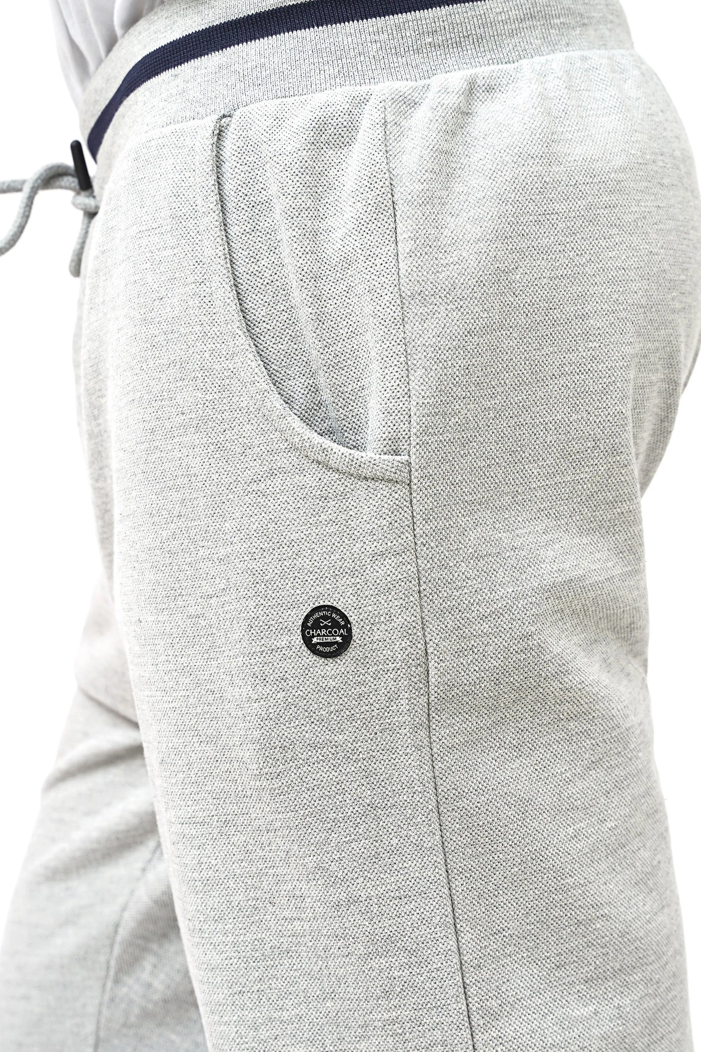 PIQUE REGULAR FIT GREY MELANGE SHORTS