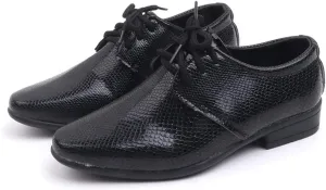 POLG Kids Boys Leather Shoes Formal Oxford Dress Shoes Special Occasion Christening Shoes for 1-12 Years Baby Boys Student (Black, 18-24Months)