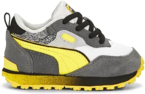 PUMA Toddler Boys Rider Fv Rubble X Patrol Lace Up Sneakers Shoes Casual - Grey, White, Yellow - Size 4 M