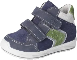 Ricosta Kimo 2101303-170 (wide) Nautical Suede/Nubuck Leather Kids Rip Tape Water Resistant Ankle Boots, Blue 170, 23 EU