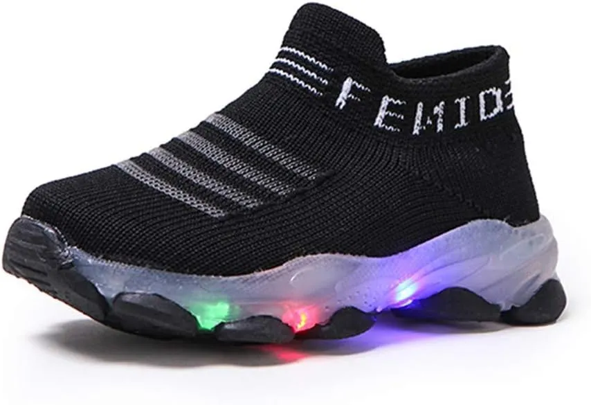 Run Sport Letter Children Baby Luminous Boys Mesh Girls Shoes Casual Baby Shoes One Year Old