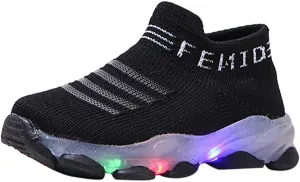 Run Sport Letter Children Baby Luminous Boys Mesh Girls Shoes Casual Baby Shoes One Year Old