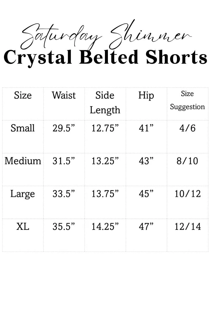 SALE! Saturday Shimmer Black Crystal Belted Shorts