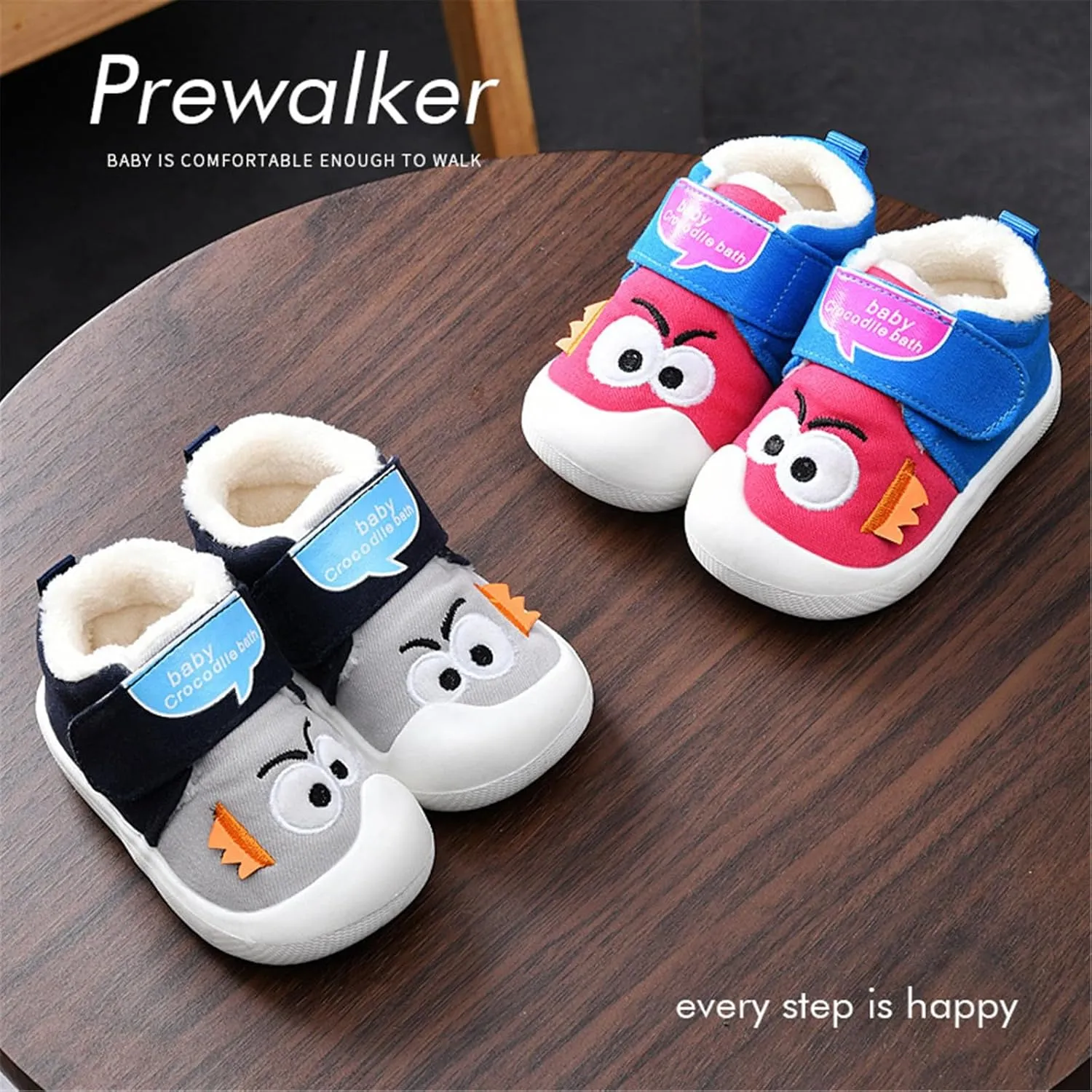 Saucy Boys Shoes Toddler Baby Boy Girl Sneakers Fall and Winter Soft Sole Non Slip Padded Cotton Shoes Kids Shoes