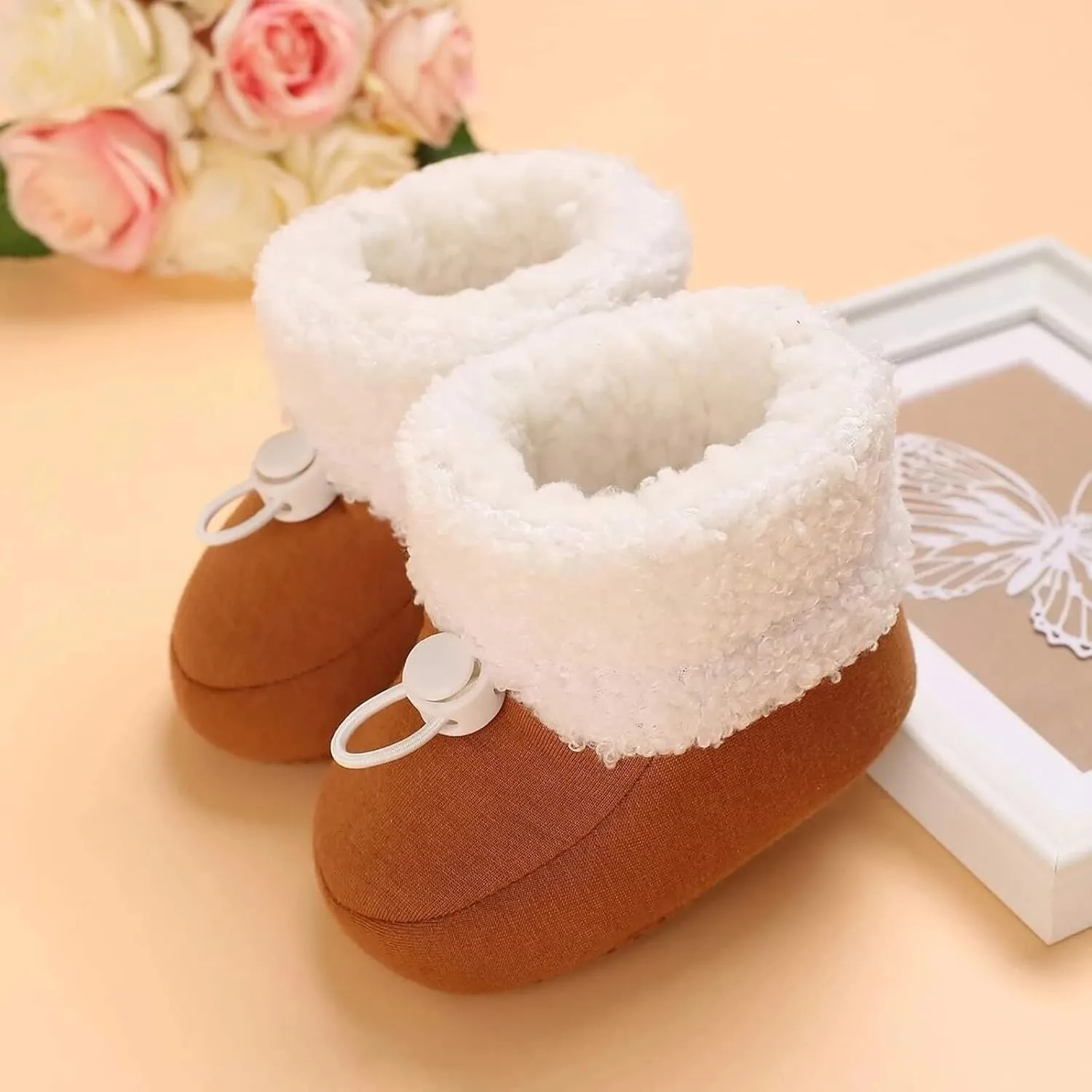 sfdgfhyf 0 to 18 Months Soft Sole Boots for Toddler Fashion Colorful Little Girls Winter Warm Kids Baby Knitted Pre Boots