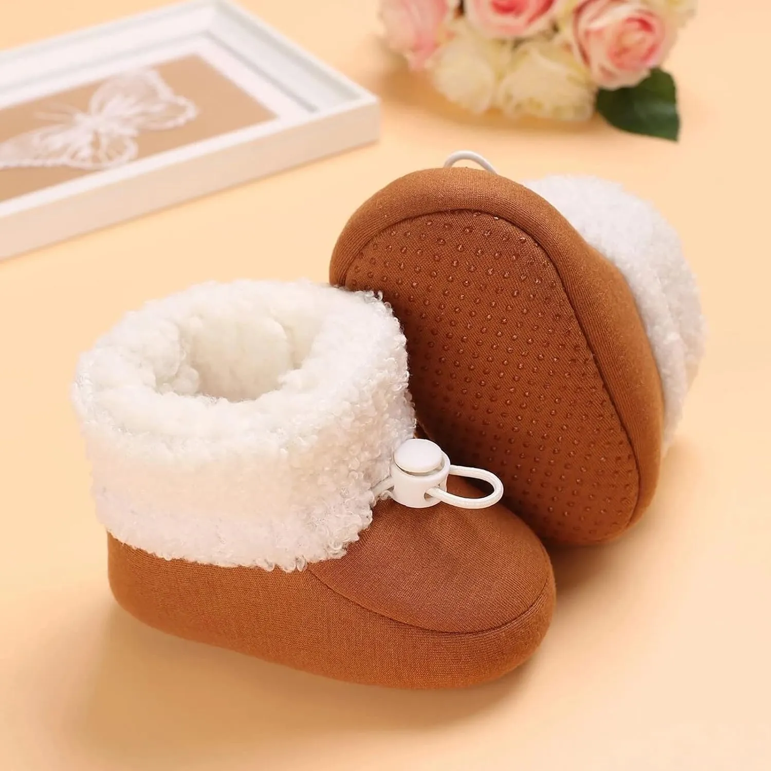 sfdgfhyf 0 to 18 Months Soft Sole Boots for Toddler Fashion Colorful Little Girls Winter Warm Kids Baby Knitted Pre Boots
