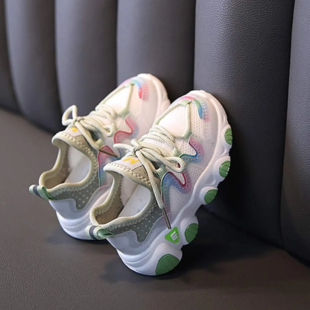 sfdgfhyf Girls Sneaker Baby Soft Up Shoes Toddler Breathable Shoes Infant Kids Girls Lace Mesh Baby Shoes for 1 to 6