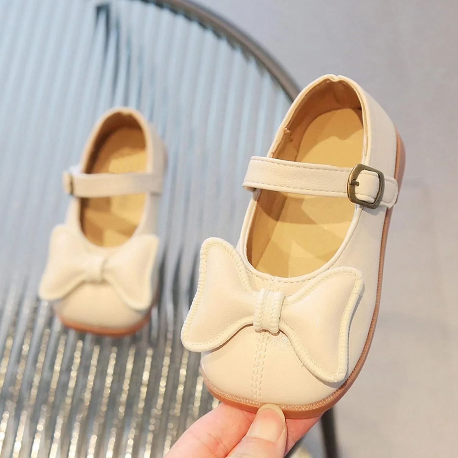sfdgfhyf Kids House Shoes Kids Girls Dress Shoes Bow Tie Soft Bottom Shoes Summer Outdoor Soft Rubber Sole Flat Shoes