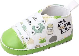 sfdgfhyf Summer Children Round Toe Shoes Infant Toddler Shoes Boys And Girls Sports Canvas Cute Cartoon Pattern Lace Up