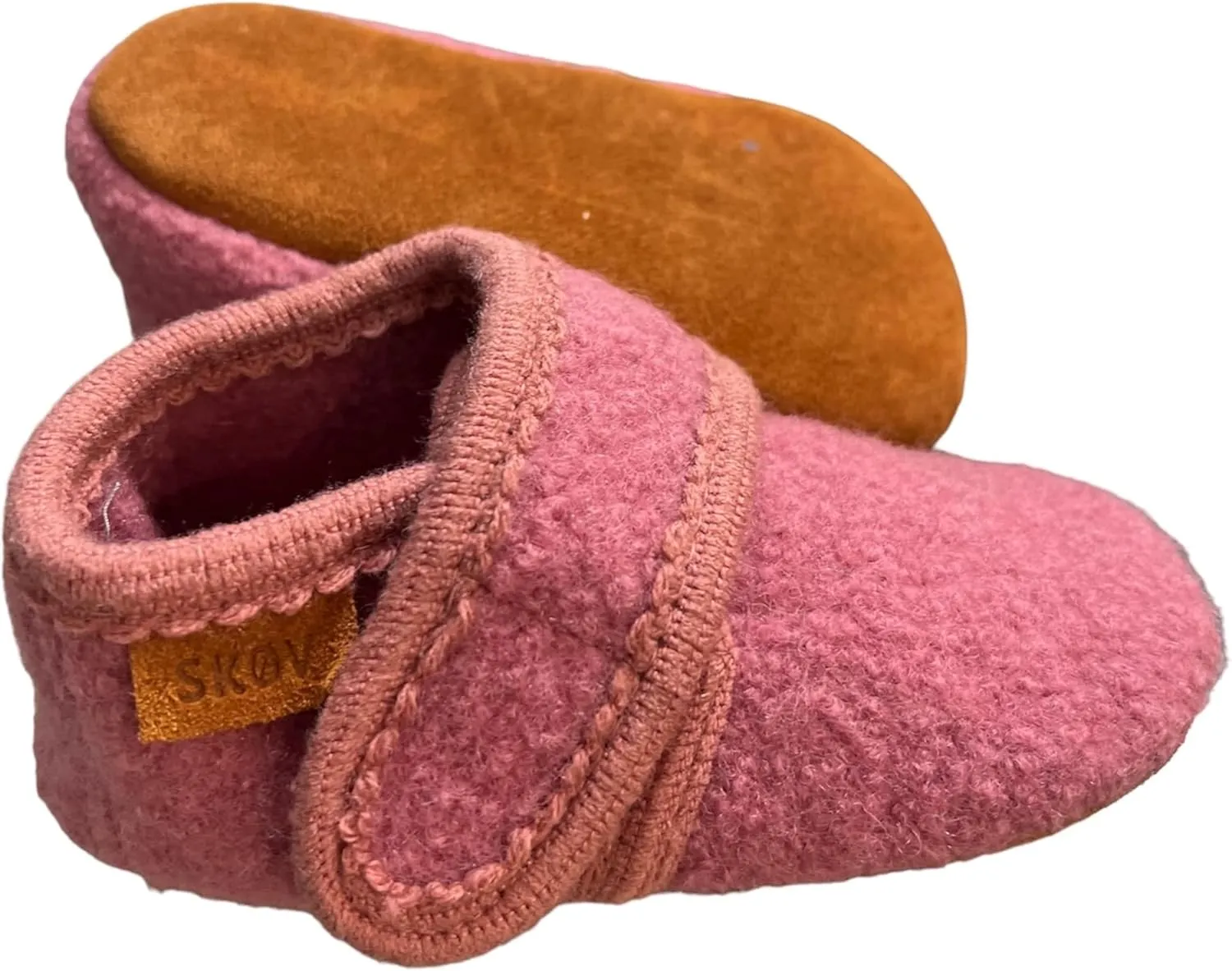 SKOV Wool Booties Slippers for Boys Girls Unisex Toddler Baby Infant Child with Leather Sole