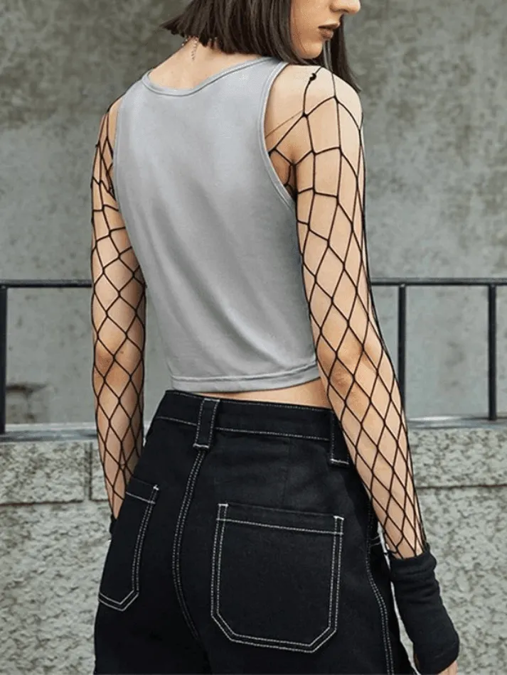 Skull Print Cropped Tank Top