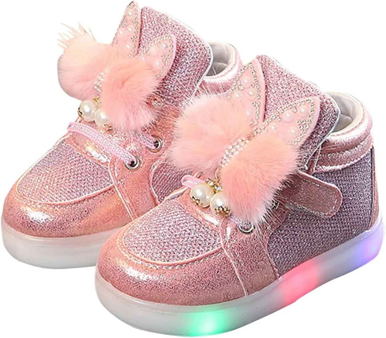 Sneakers for Girls Fashion Luminous Light Up Shoes for Girls Running Walking Soft Bottom Sports Shoes with Anti-Slip Sole
