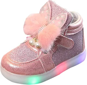 Sneakers for Girls Fashion Luminous Light Up Shoes for Girls Running Walking Soft Bottom Sports Shoes with Anti-Slip Sole