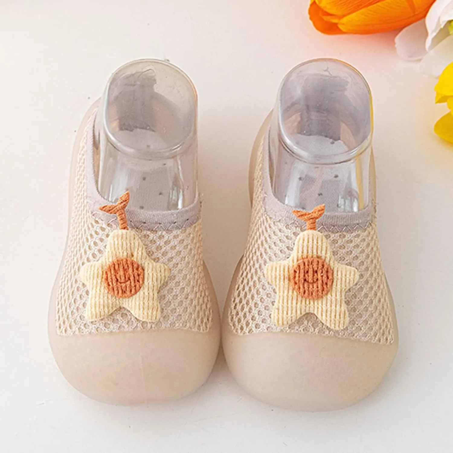 Sock Shoes Toddler Infant Boys Girls Animal Prints Cartoon Socks Shoes Toddler Breathable Mesh The Floor Black Shoes