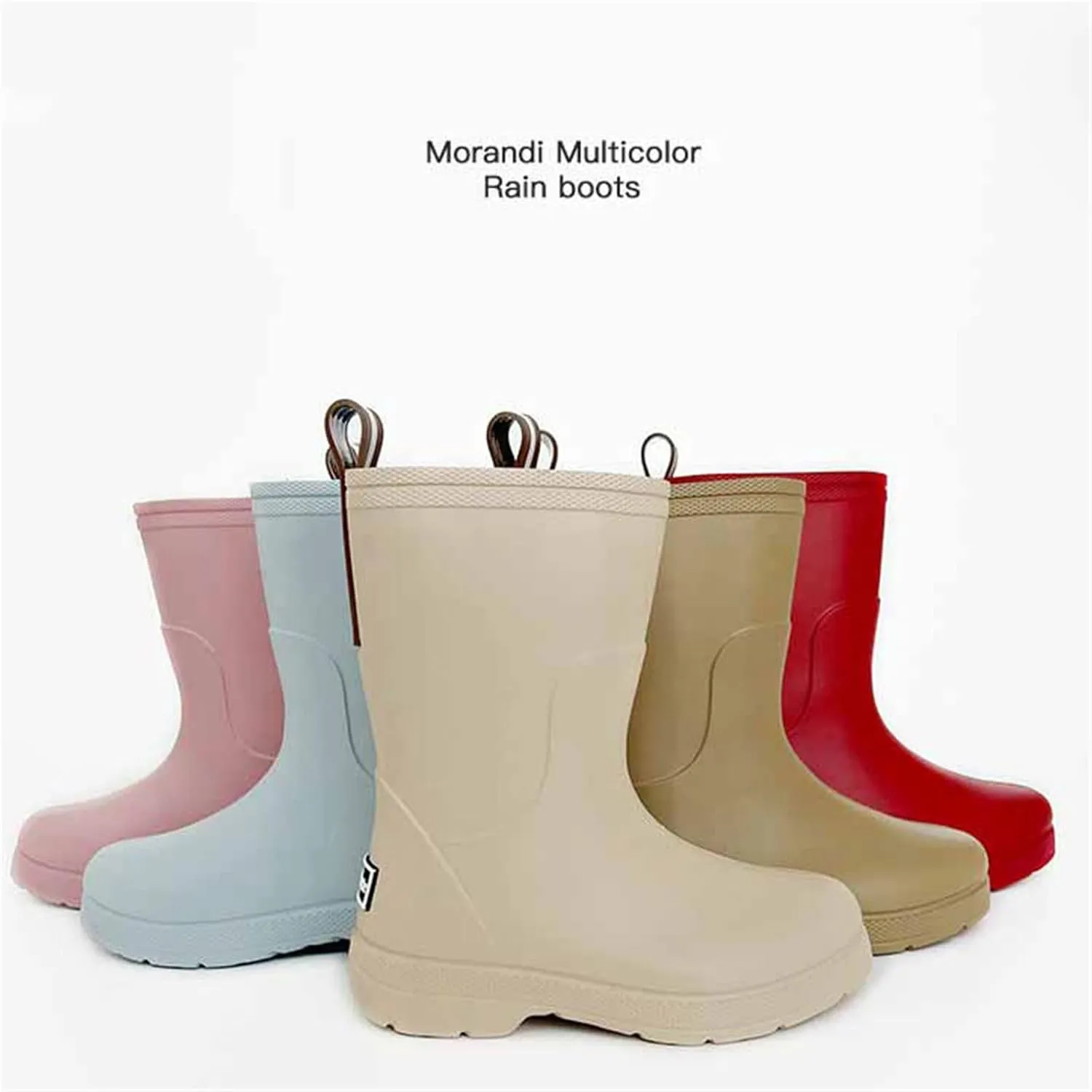 Solid Rain Boots Toddler Children Soft Pull On Rainboots Boys Girls Classic Water Shoes Baby Anti Slip Children Boots
