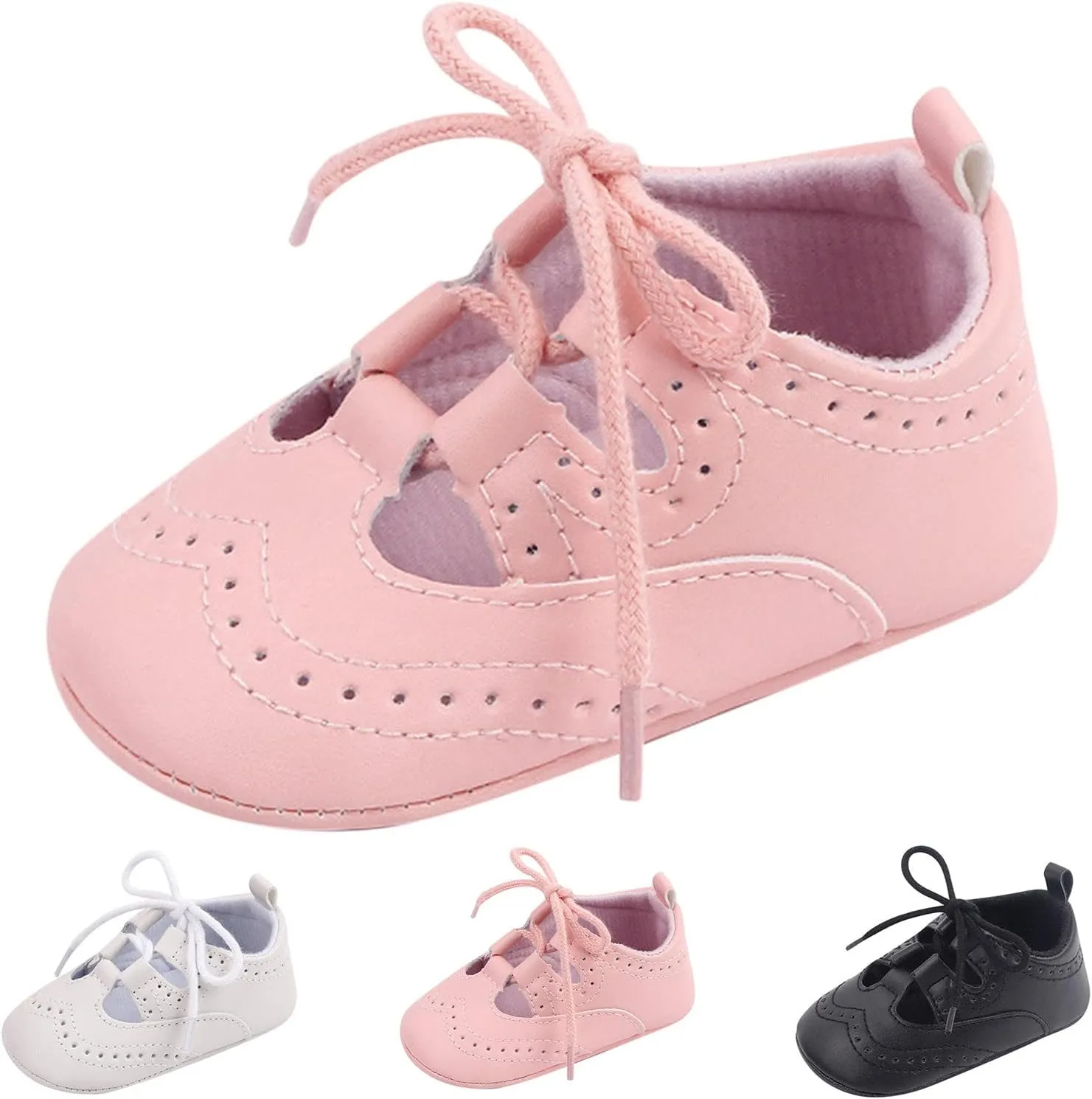 Spring and Summer Children Baby Infant Shoes Boys and Girls Casual Shoes Flat Bottom Light Hollow Breathable Comfortable Solid Color Lace Up Slip on Shoes Size 4