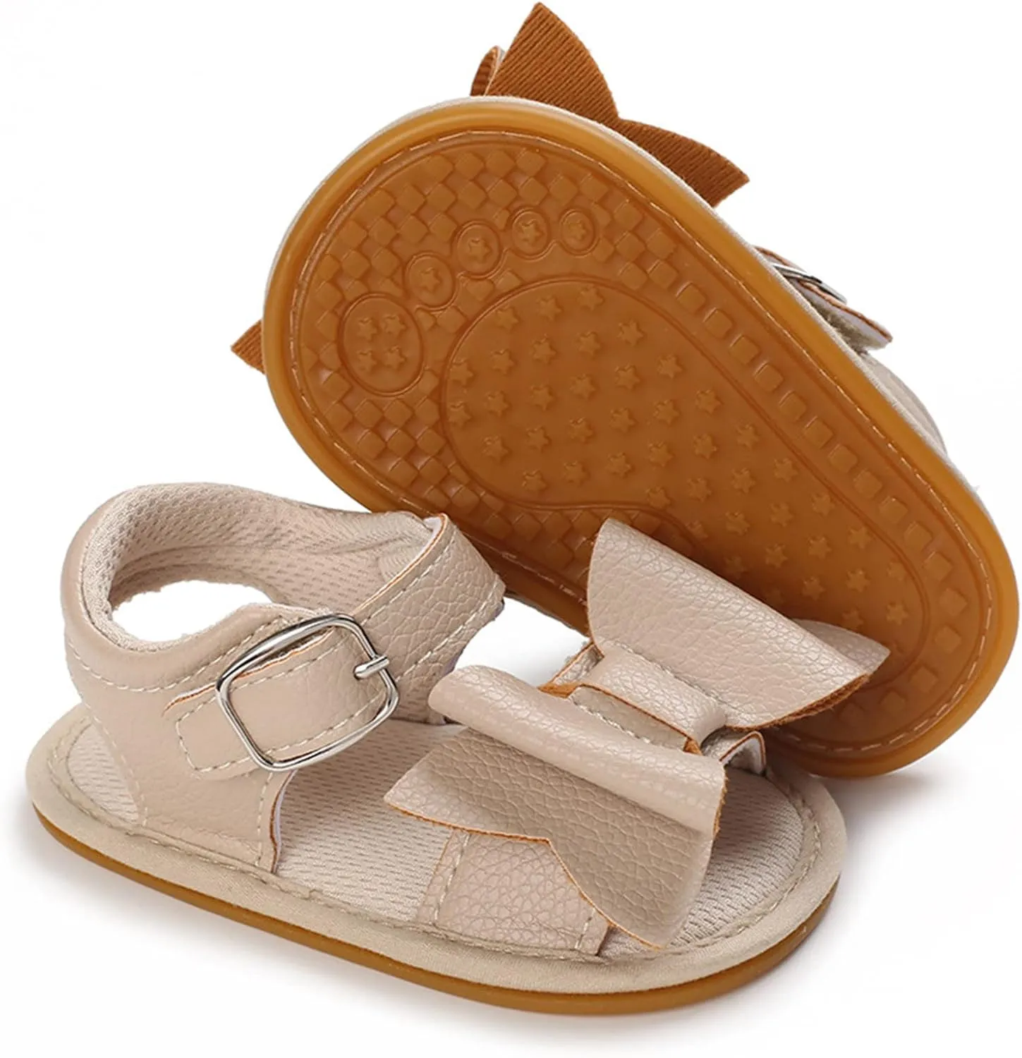 Spring and Summer Children Baby Toddler Shoes Boys and Girls Sandals Solid Color Bow Buckle Toddler Girl Sandals