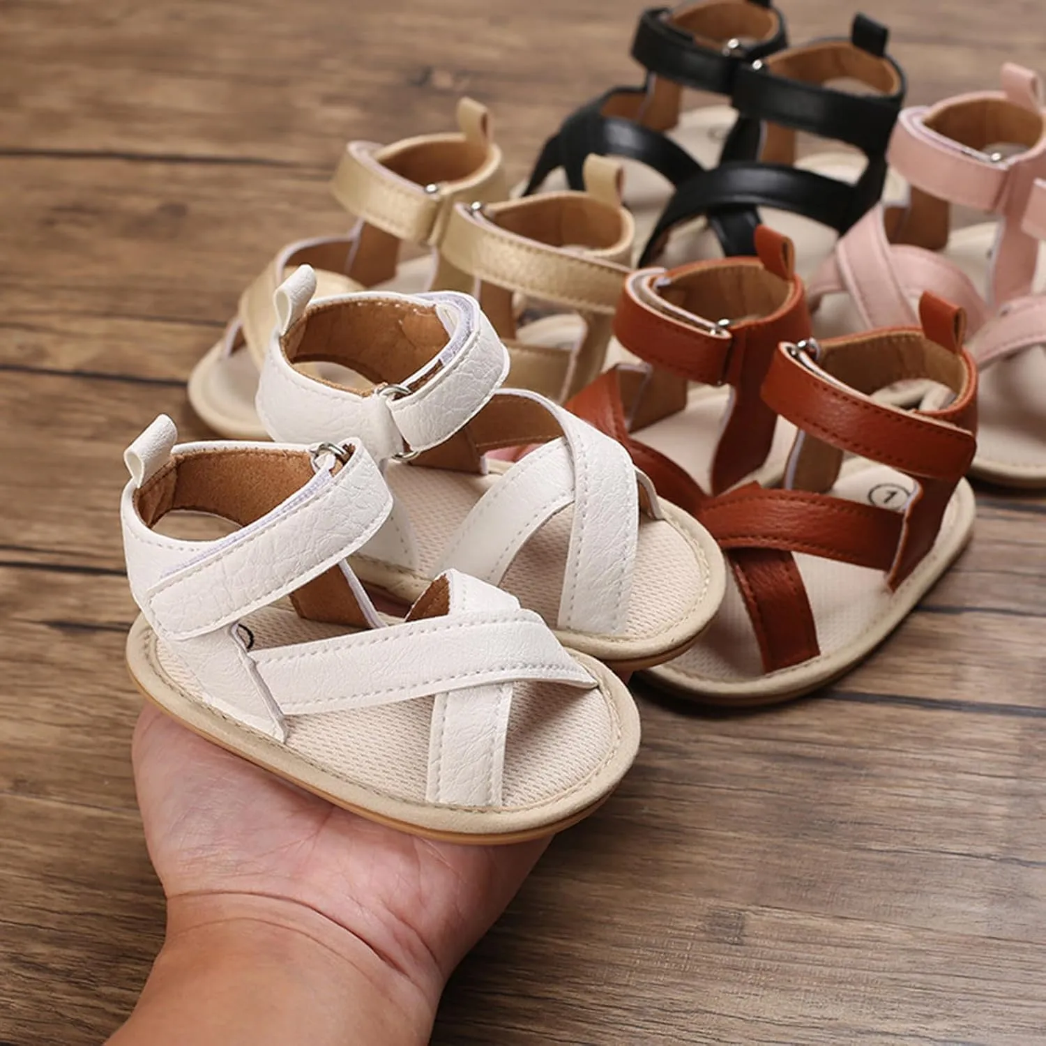 Spring And Summer Children Baby Toddler Shoes Boys And Girls Sandals Solid Color Open Toe Breathable Sheep Baby Slippers