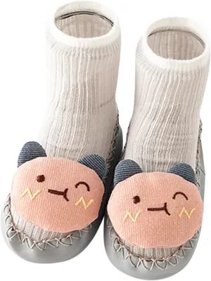 Spring and Summer Children Infant Shoes Soft Soles Non Slip High Top Breathable Comfortable Girl Toddler Shoes Size 5 Grey