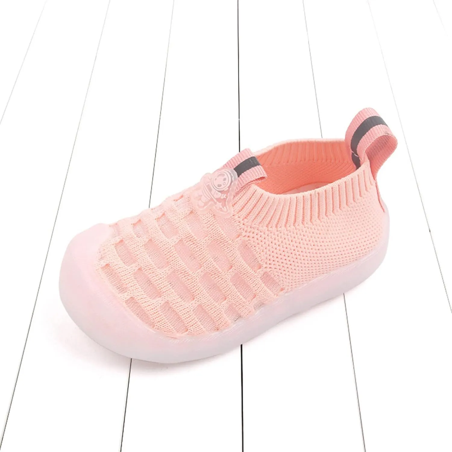 Spring and Summer Children Toddlers Boys and Girls Sports Shoes Flat Bottom Soft Fly Woven Mesh Breathable Comfortable Slip On Solid Casual Baby Girl Running Shoes