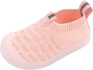 Spring and Summer Children Toddlers Boys and Girls Sports Shoes Flat Bottom Soft Fly Woven Mesh Breathable Comfortable Slip On Solid Casual Baby Girl Running Shoes