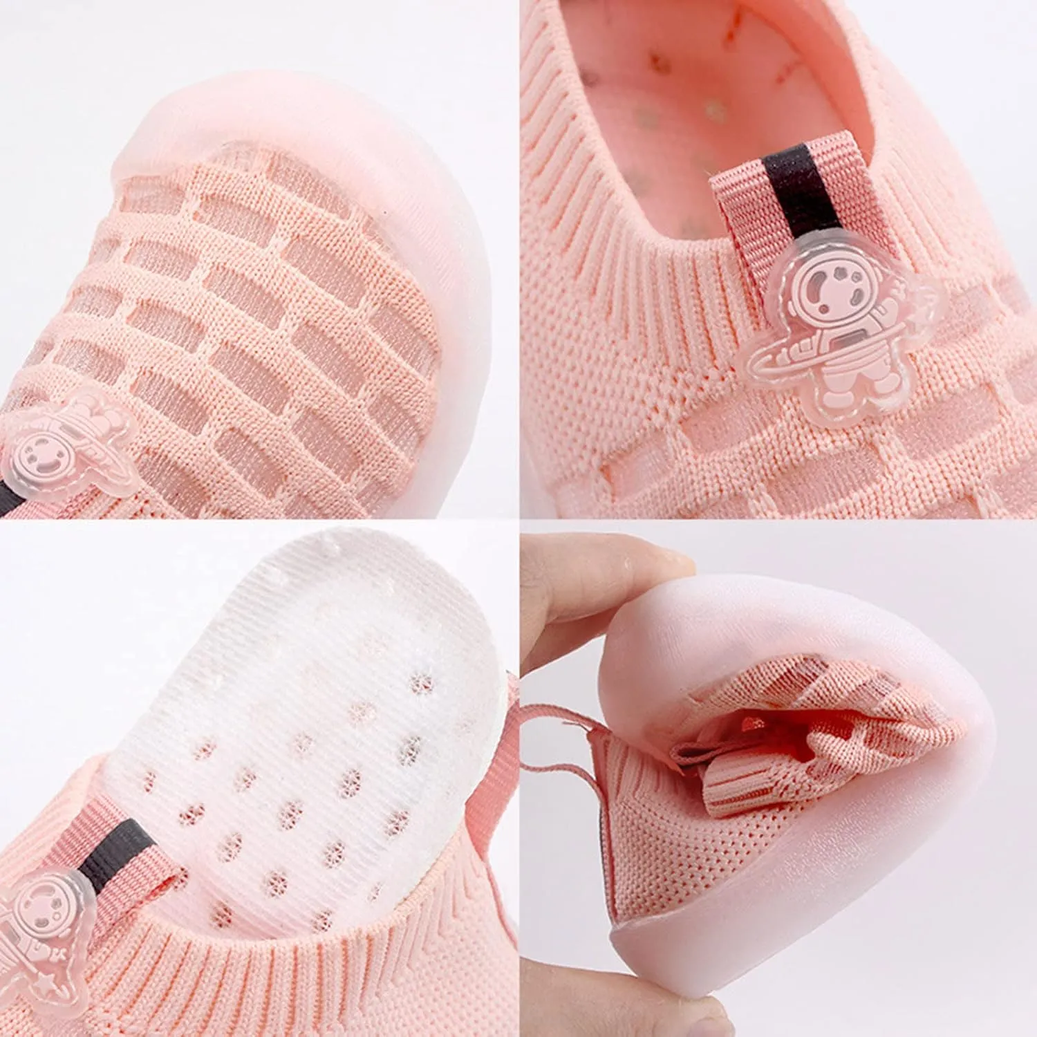 Spring and Summer Children Toddlers Boys and Girls Sports Shoes Flat Bottom Soft Fly Woven Mesh Breathable Comfortable Slip On Solid Casual Baby Girl Running Shoes