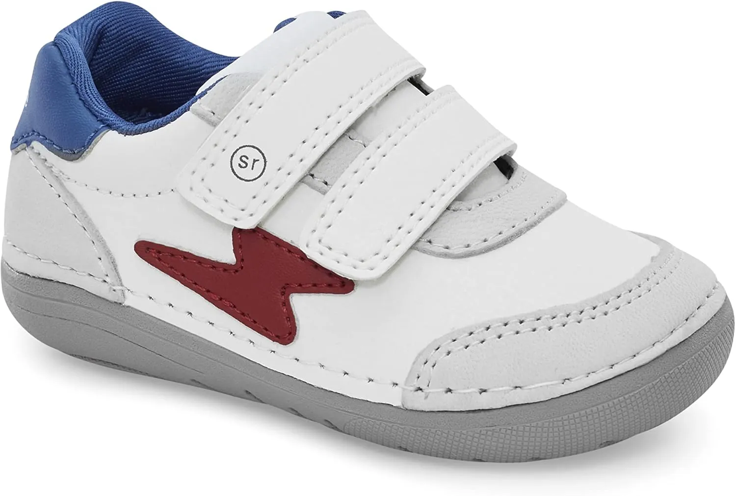 Stride Rite Boy's SM Kennedy Athletic Sneaker, White Multi, 4 Wide Toddler