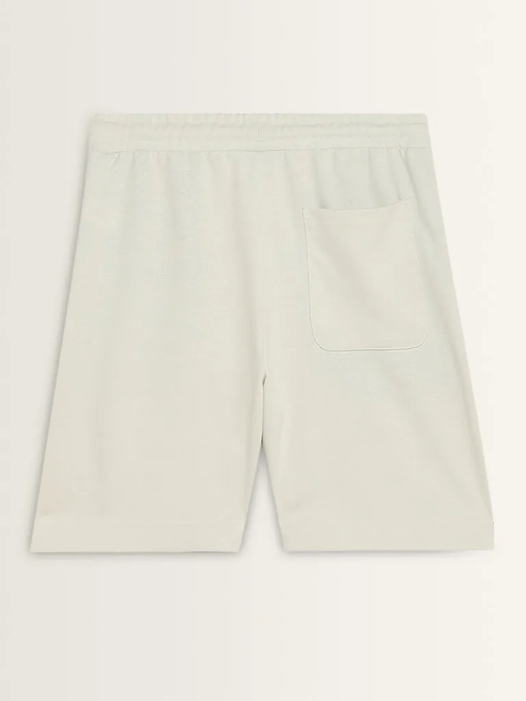 Studiofit White Relaxed-Fit Mid-Rise Shorts