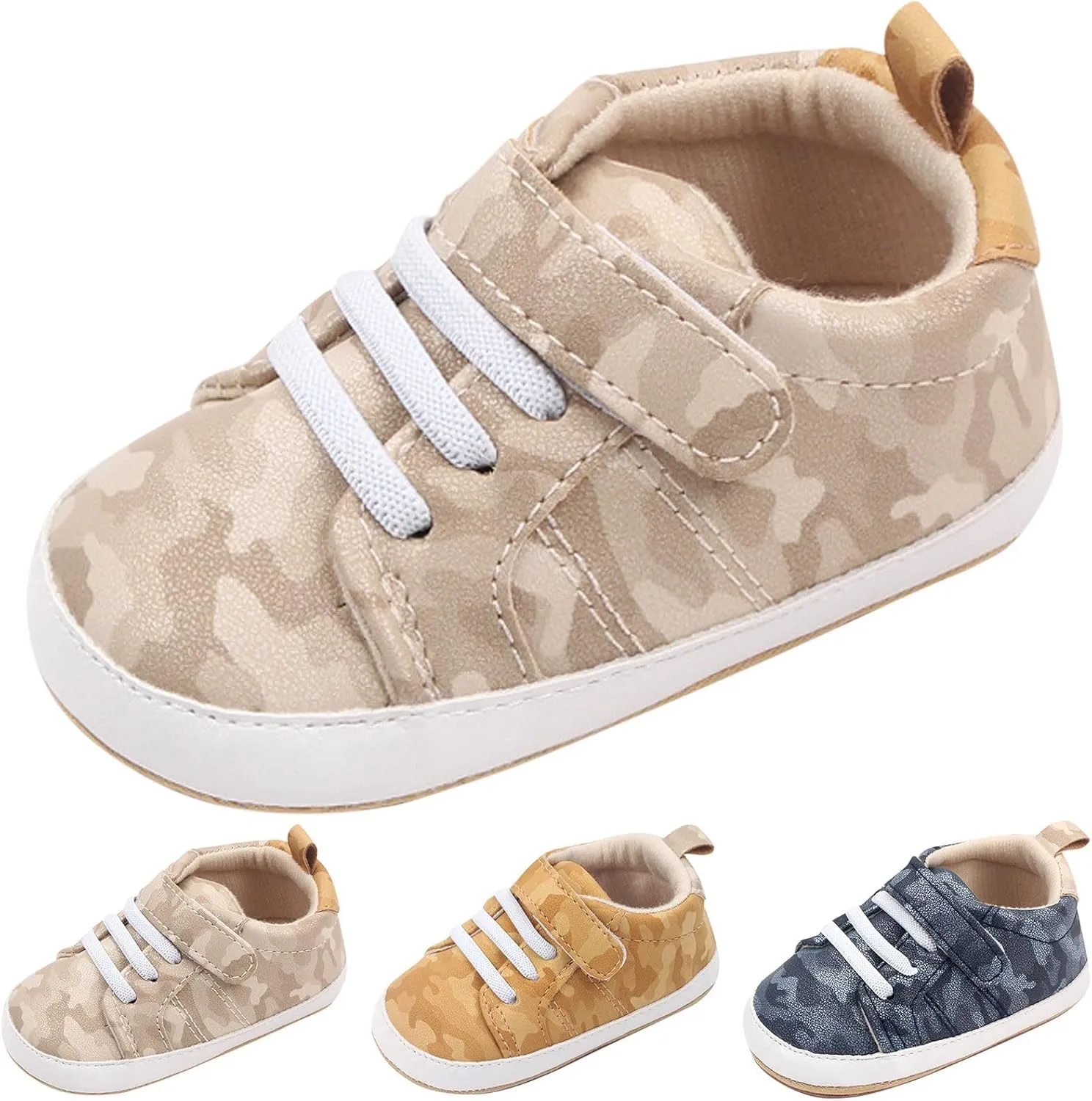 Summer Children Infant Infant Shoes Boys and Girls Sports Flat Bottom Lightweight Camouflage Print Size 4 Slip on Shoes
