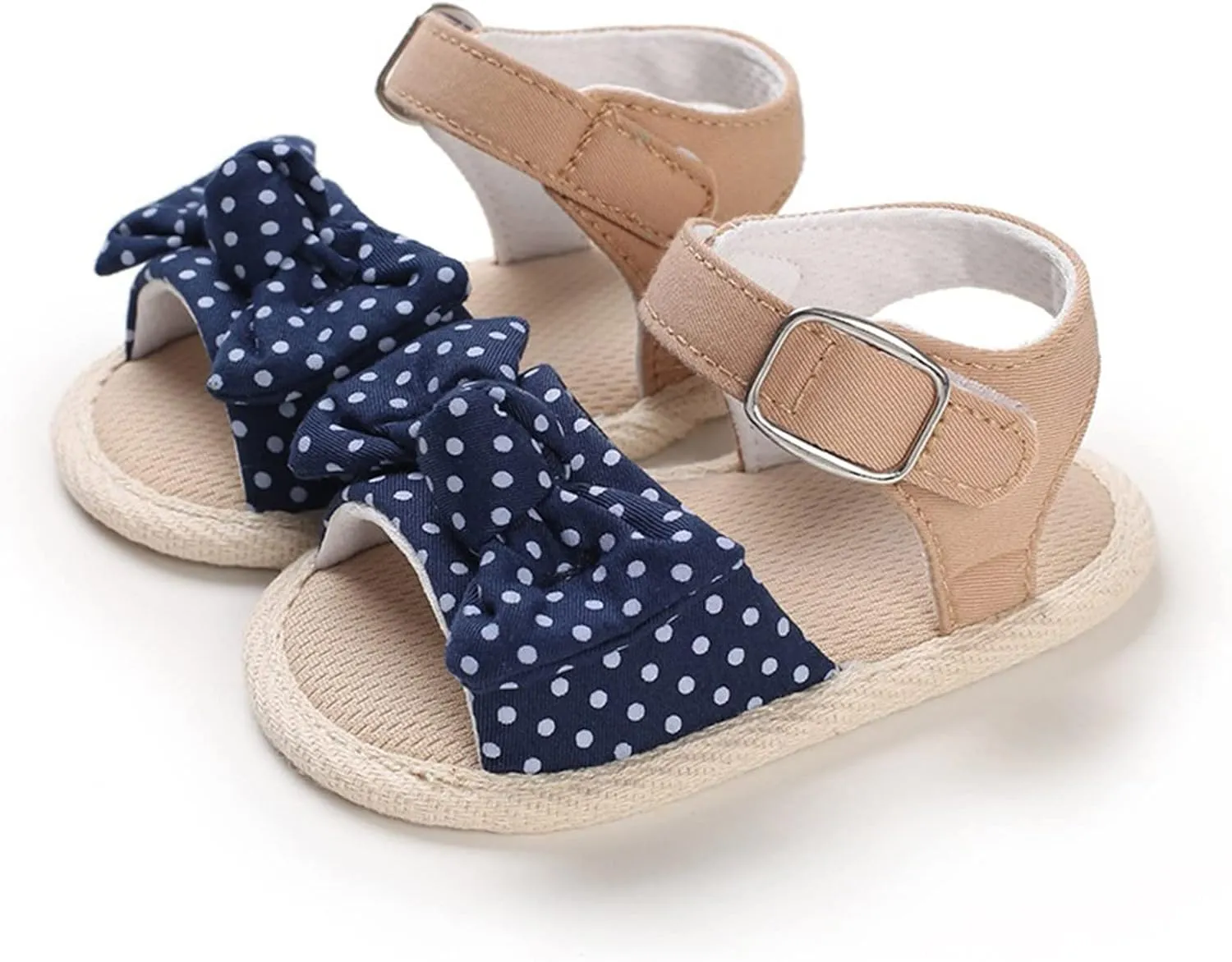 Summer Children Infant Toddler Shoes Girls Sandals Flat Bottom Lightweight Open Toe Breathable Polka Dot Bow 1 Year Old Girl Sandals