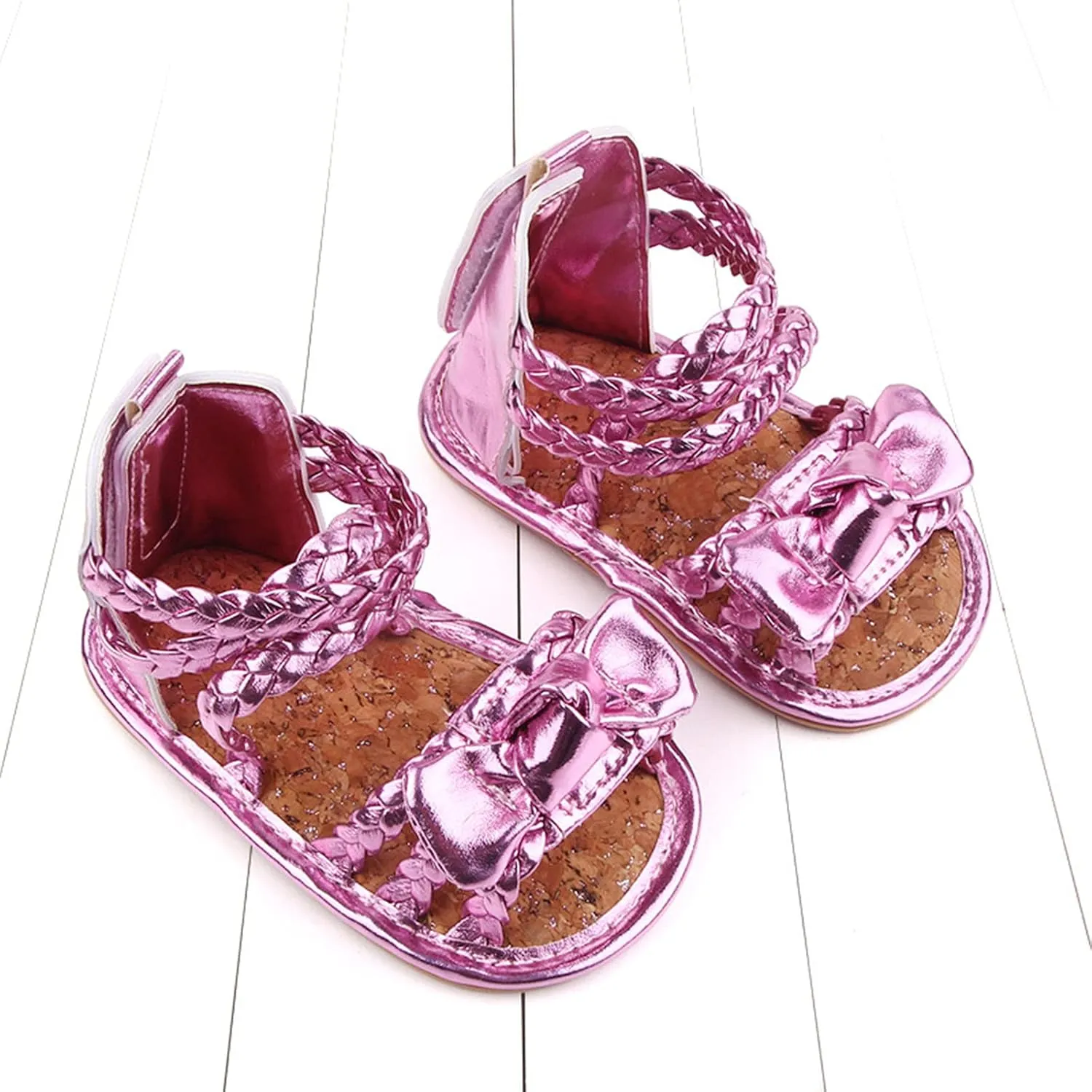 Summer Girls Shoes Sandals Bow Rubber Baby Soft Boys Walking Flat Sole Non-Slip Baby Shoes Slides for Girls Size 3