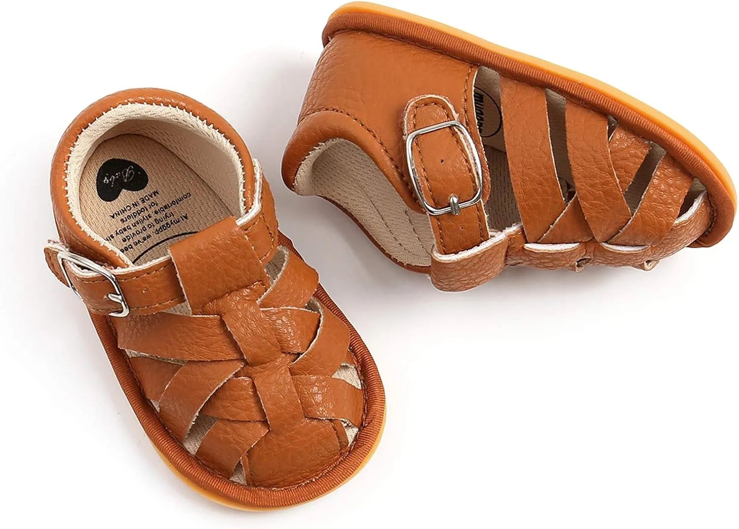 Summer Sandals for Baby Infant Boys Girls Sandals Cotton Soft Rubber Sole Non-Slip Closed Toe First Walkers Shoes