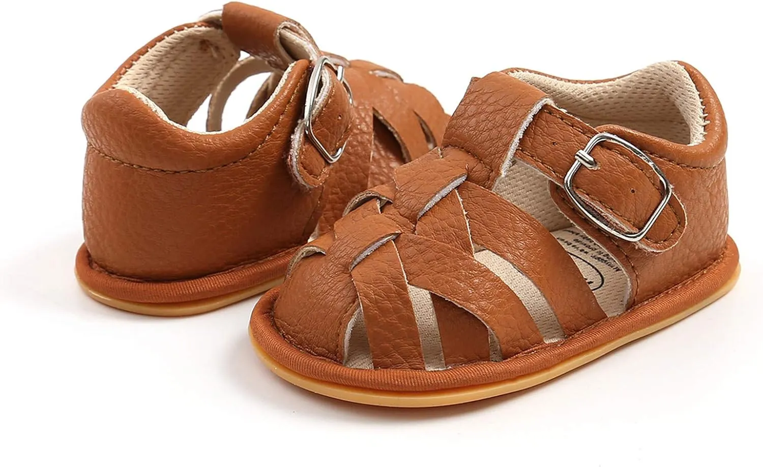 Summer Sandals for Baby Infant Boys Girls Sandals Cotton Soft Rubber Sole Non-Slip Closed Toe First Walkers Shoes