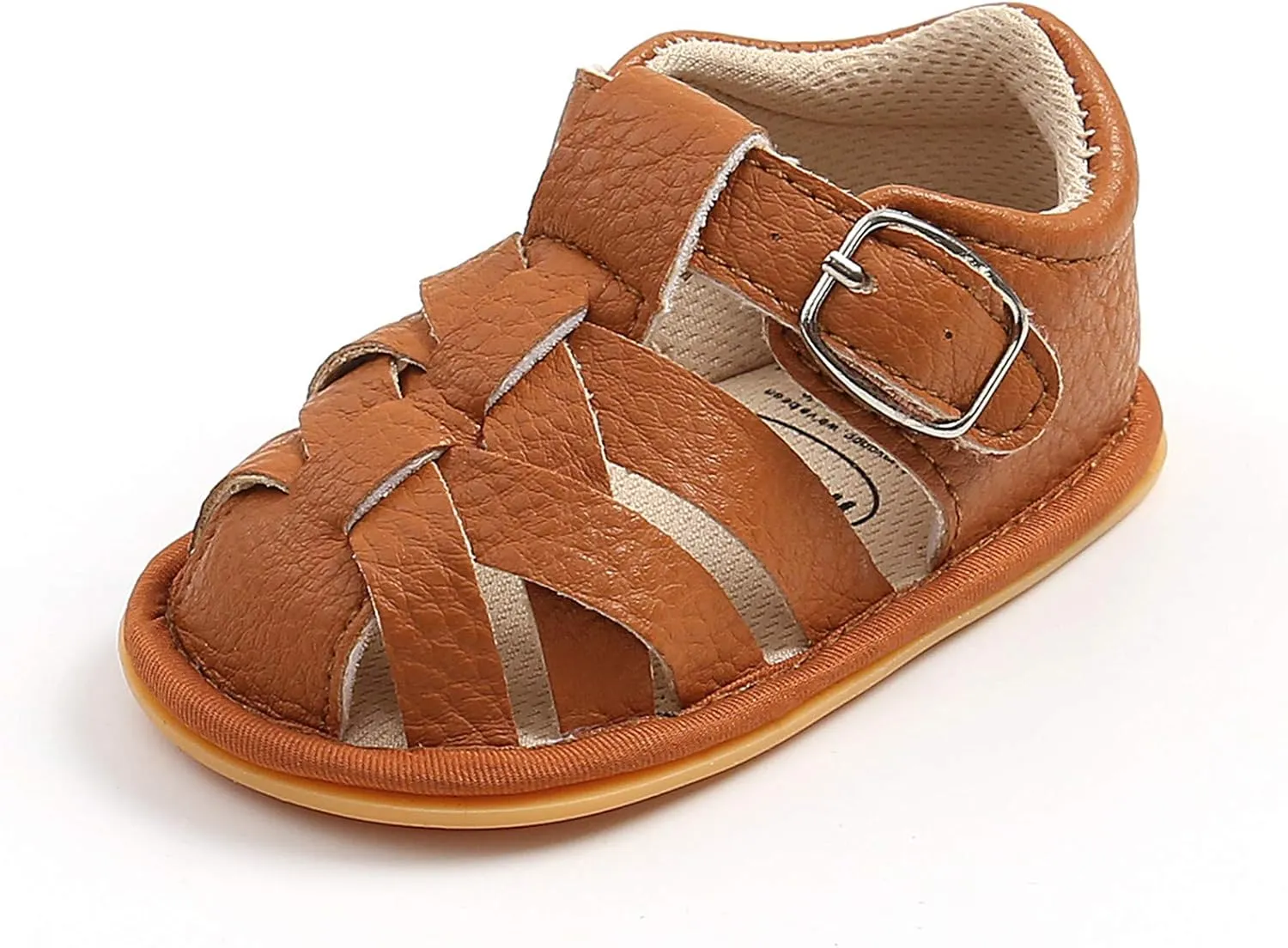 Summer Sandals for Baby Infant Boys Girls Sandals Cotton Soft Rubber Sole Non-Slip Closed Toe First Walkers Shoes