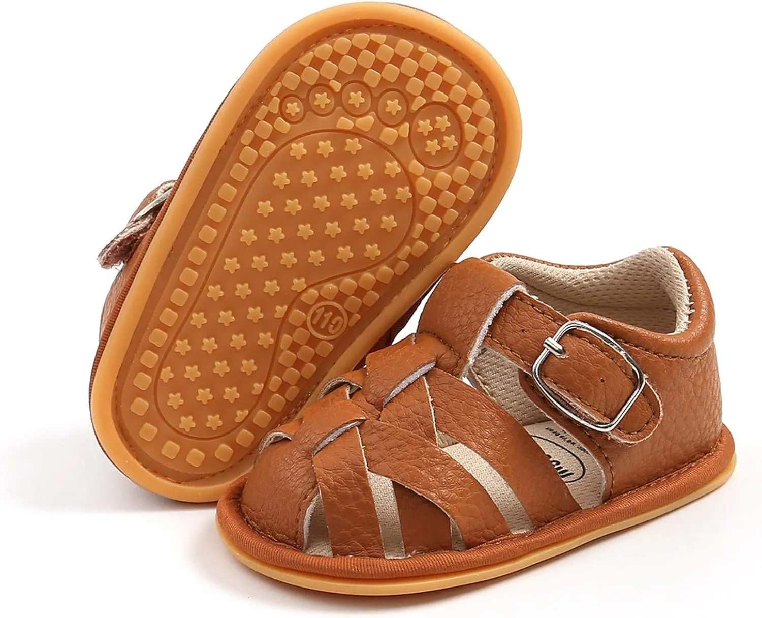 Summer Sandals for Baby Infant Boys Girls Sandals Cotton Soft Rubber Sole Non-Slip Closed Toe First Walkers Shoes
