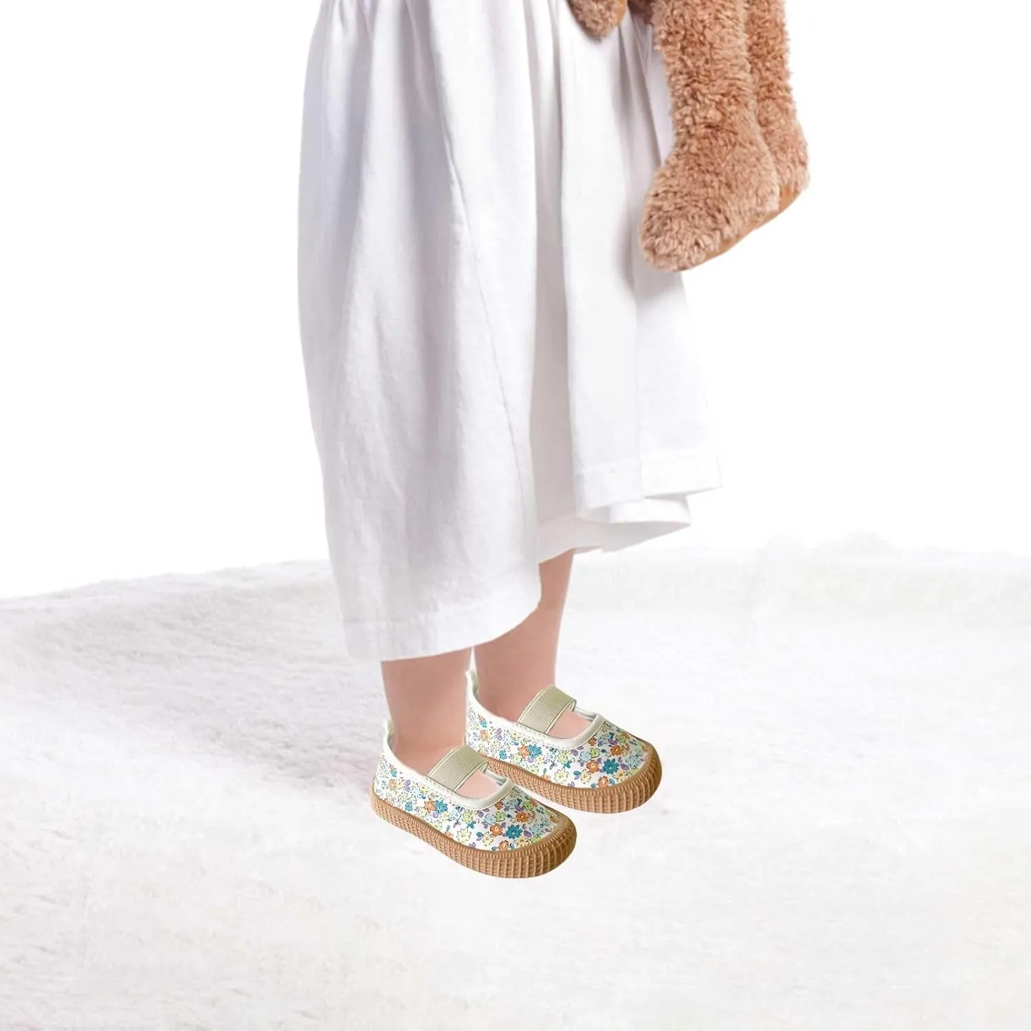 Toddler Baby Boy Girl Shoes Flat Shoes Bao Head One Foot Off Girl Canvas Shoes Baby Soft Sole Casual Shoes Girl Buts