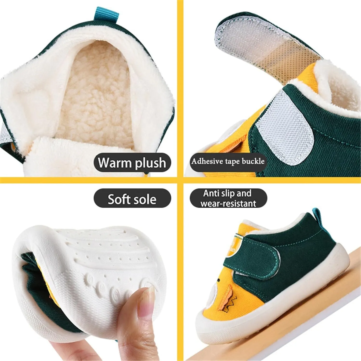 Toddler Baby Boy Girl Sneakers Fall and Winter Soft Sole Non Slip Padded Cotton Shoes Lightweight Boys Flexible Shoes