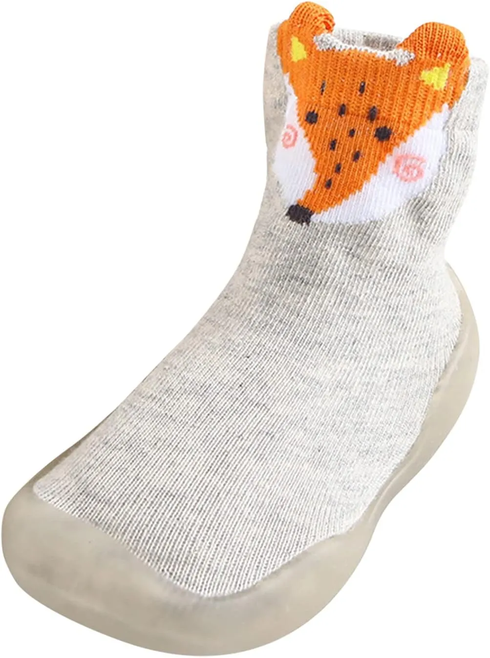 Toddler Baby Boys Girls Solid Warm Knit Soft Sole Rubber Shoes Socks Slipper Slippers for Men Non Slip (Grey, 26)