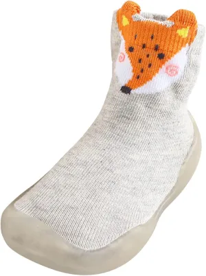 Toddler Baby Boys Girls Solid Warm Knit Soft Sole Rubber Shoes Socks Slipper Slippers for Men Non Slip (Grey, 26)