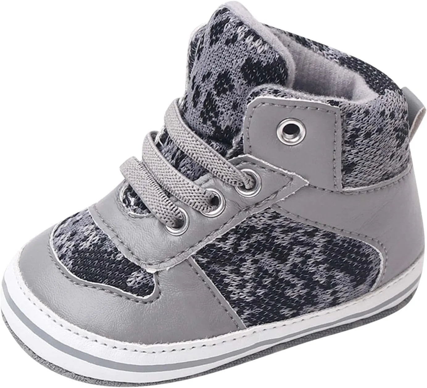 Toddler Baby Girls Boys High Tops Ankle Sneakers Infant Newborn Soft Sole Anti-Slip Prewalker First Walking Shoes