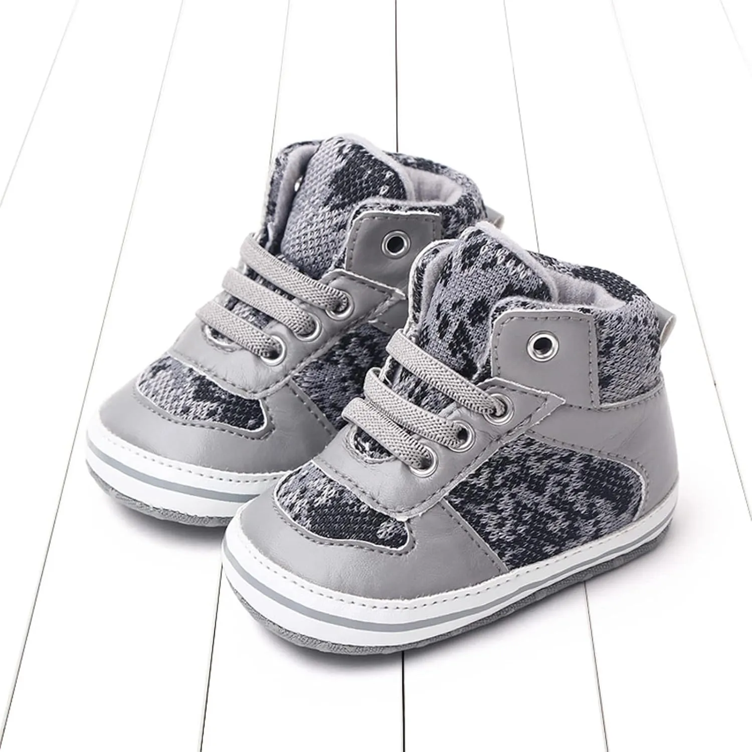 Toddler Baby Girls Boys High Tops Ankle Sneakers Infant Newborn Soft Sole Anti-Slip Prewalker First Walking Shoes