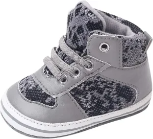 Toddler Baby Girls Boys High Tops Ankle Sneakers Infant Newborn Soft Sole Anti-Slip Prewalker First Walking Shoes