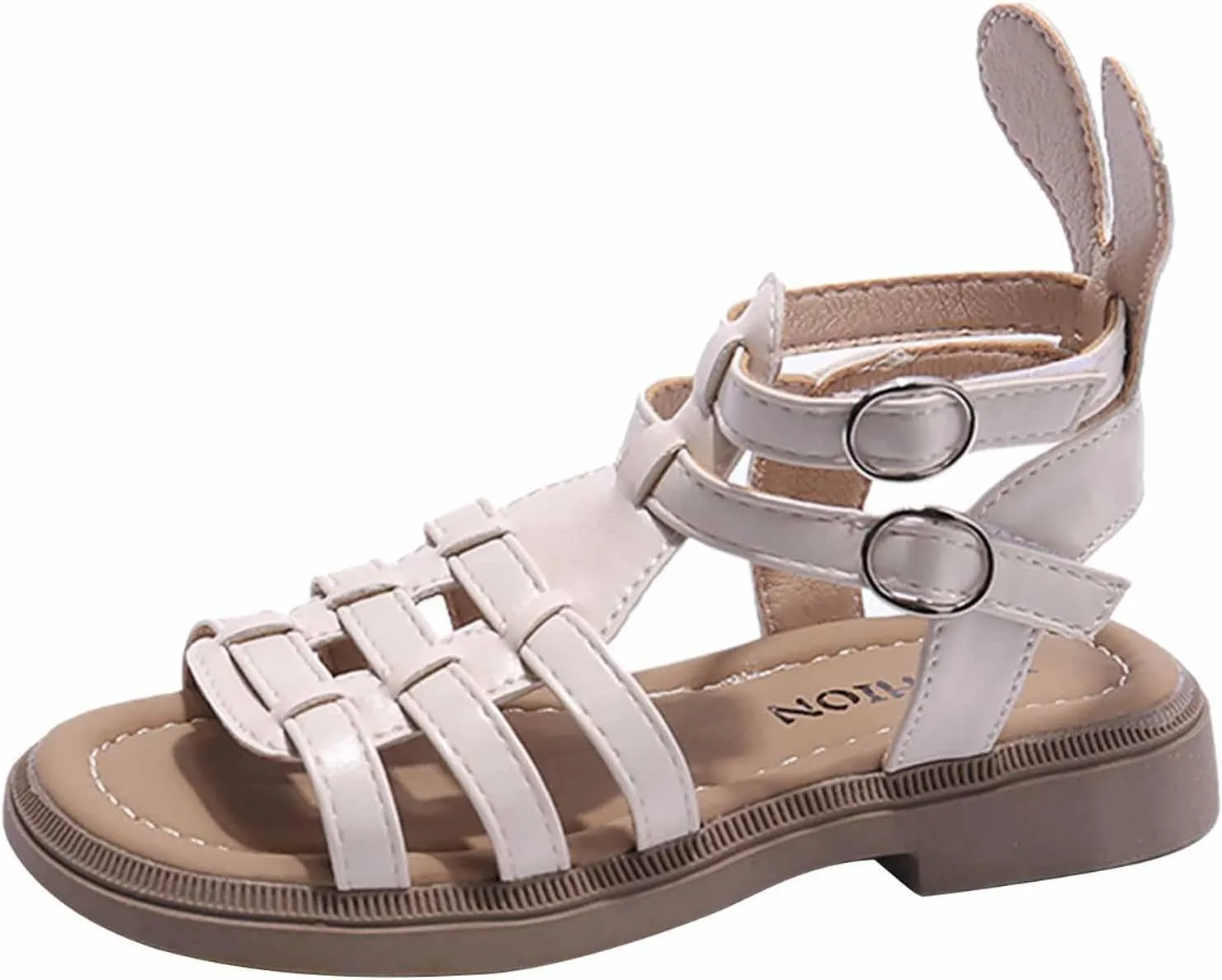 Toddler Baby Girls Sandals Slip On Falts Shoes Cute Weave Hollow Out Non-Slip Soft Sole Beach Sandal Shoe Comfort T-025 Beige 12.5