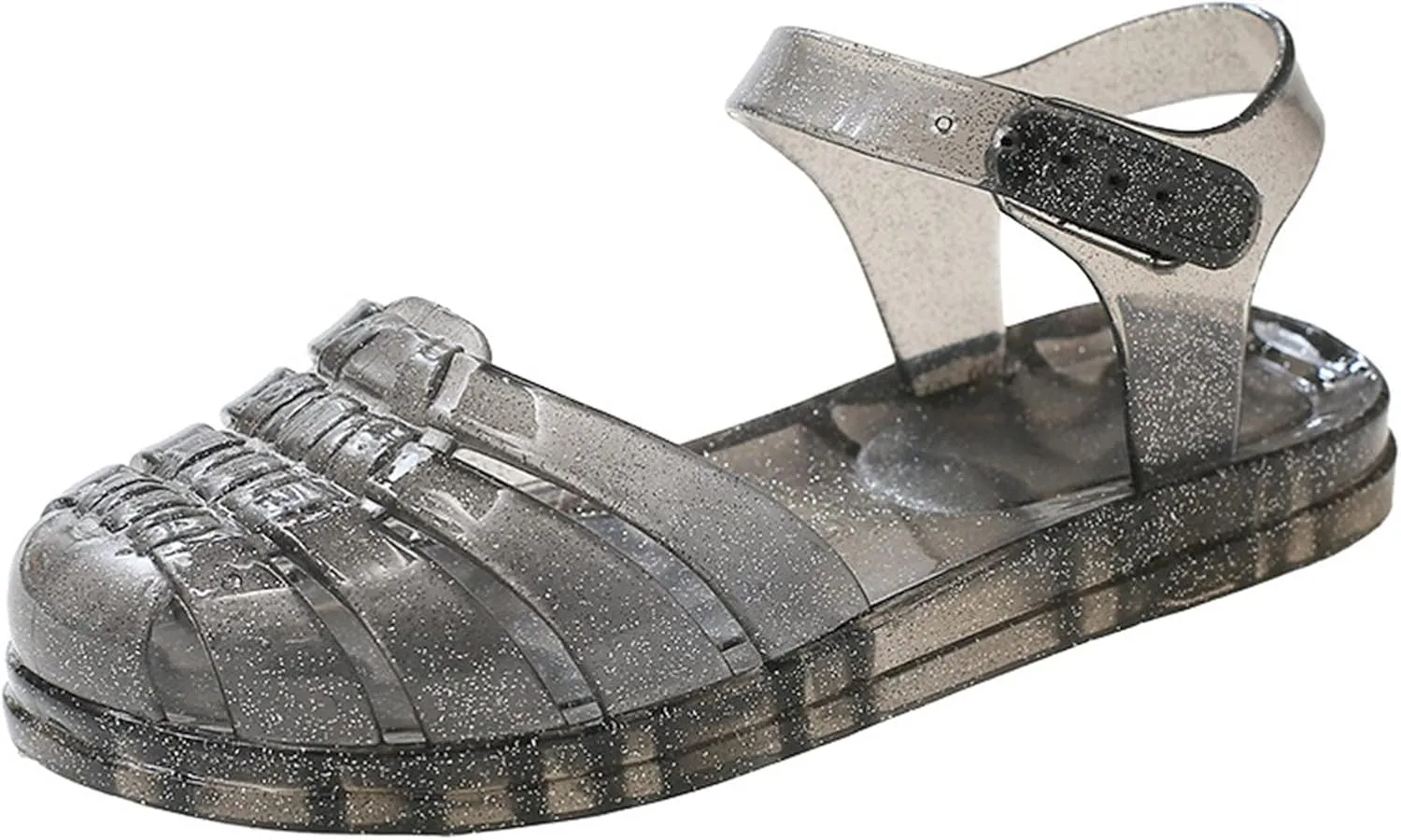 Toddler Baby Girls Shoes Sandal Kid Children Cute Fruit Jelly Slip On Flat Hollow Out Non-slip Soft Sole Beach Shoe I-175 Black 12