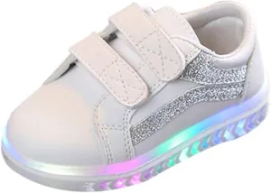 Toddler Baby Kid Baby Girls Boys Striped Bling Flat Led Luminous Sport Sneaker Shoes Sport Outdoor Shoes