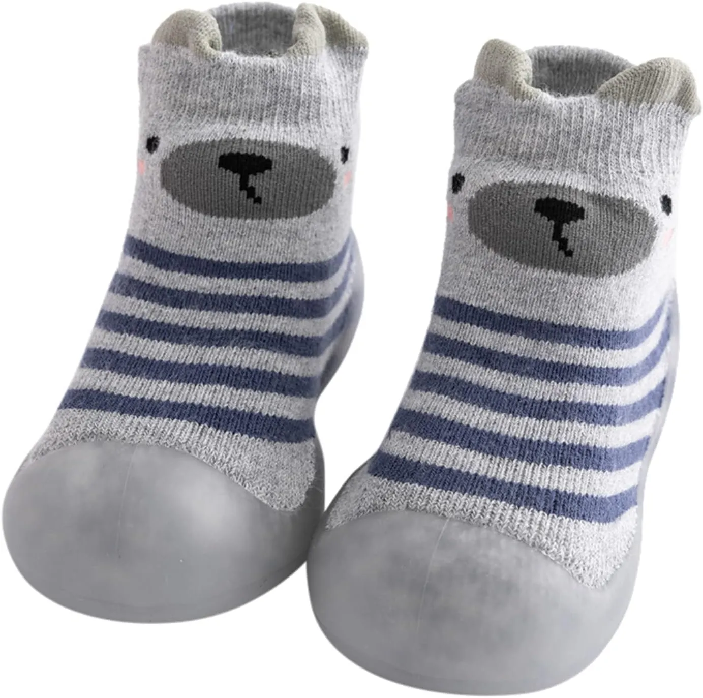 Toddler Baby Solid Warm Knit Soft Sole Sock Shoes Slipper Kids Rubber Stocking Soft Plush Slippers for Boys Girls