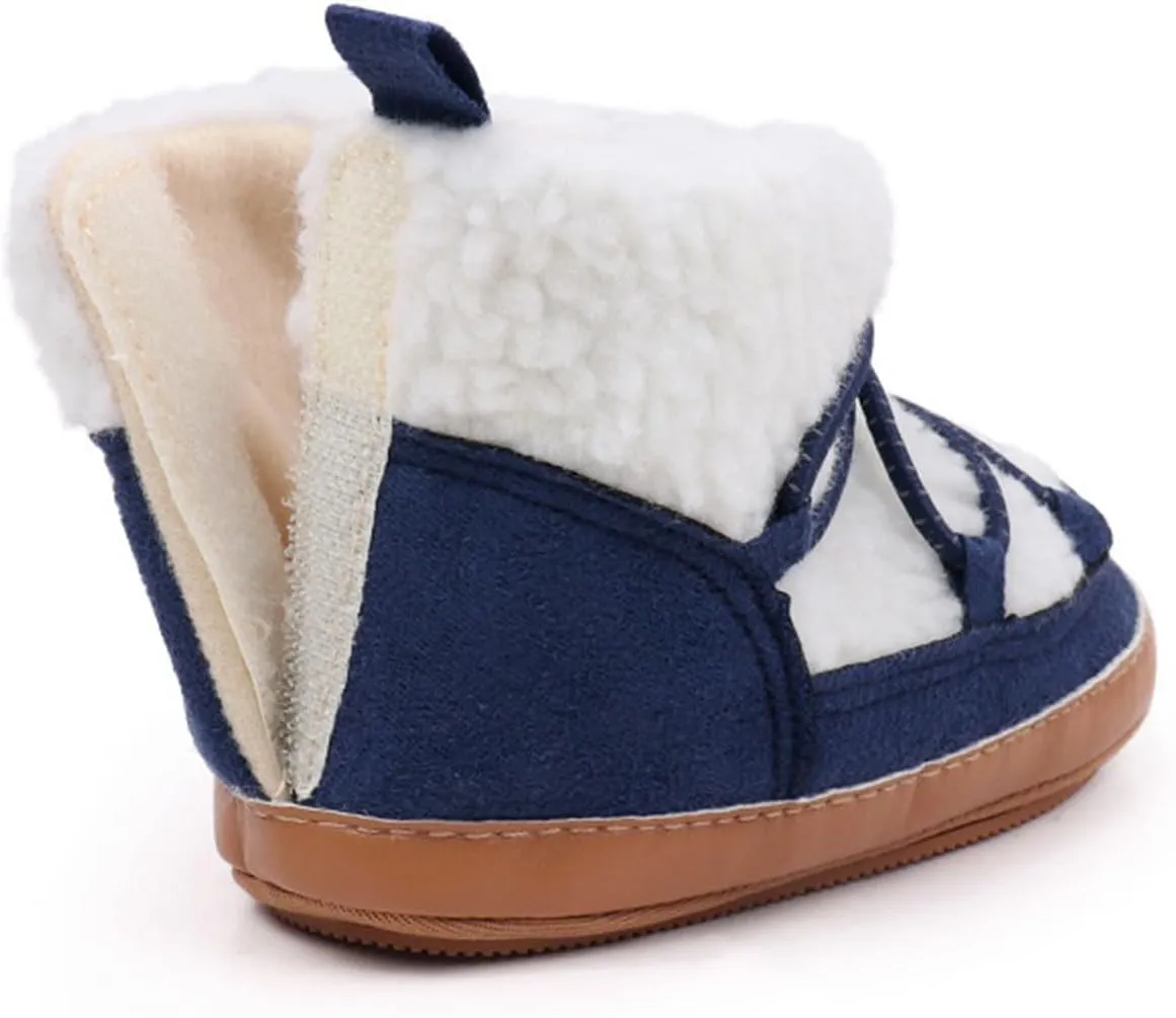 Toddler Baby Winter Fleece Cozy Boots Infant Plush Warm  Lined Soft Non-Slip Soft Sole Sneakers House Shoes