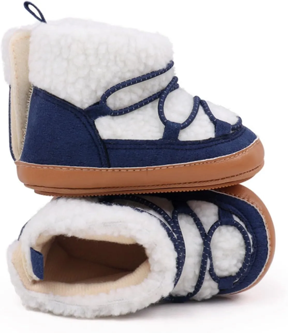 Toddler Baby Winter Fleece Cozy Boots Infant Plush Warm  Lined Soft Non-Slip Soft Sole Sneakers House Shoes