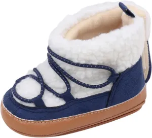 Toddler Baby Winter Fleece Cozy Boots Infant Plush Warm  Lined Soft Non-Slip Soft Sole Sneakers House Shoes