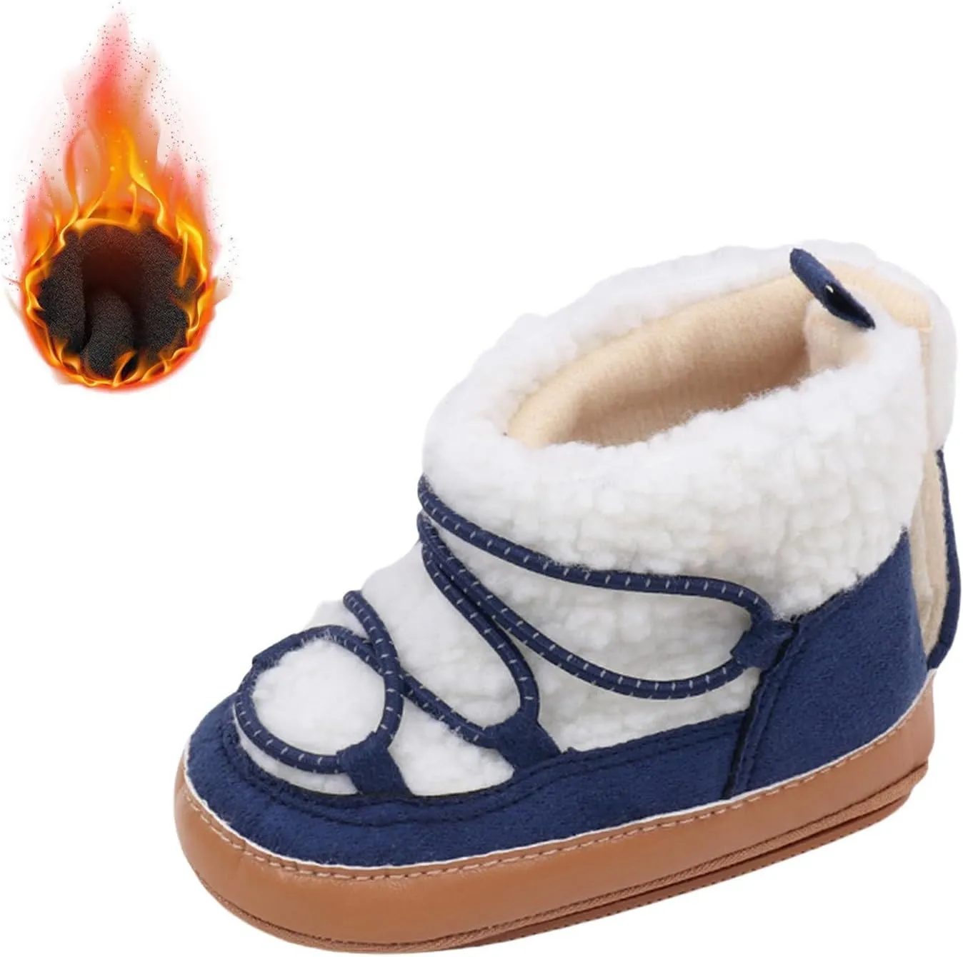 Toddler Baby Winter Fleece Cozy Boots Infant Plush Warm  Lined Soft Non-Slip Soft Sole Sneakers House Shoes